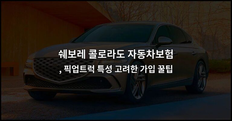 쉐보레 콜로라도 자동차보험, 픽업트럭 특성 고려한 가입 꿀팁