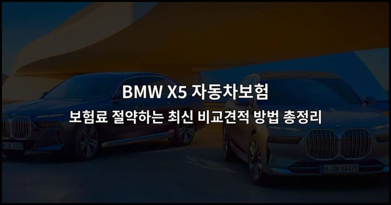 BMW X5 자동차보험 보험료 절약하는 최신 비교견적 방법 총정리