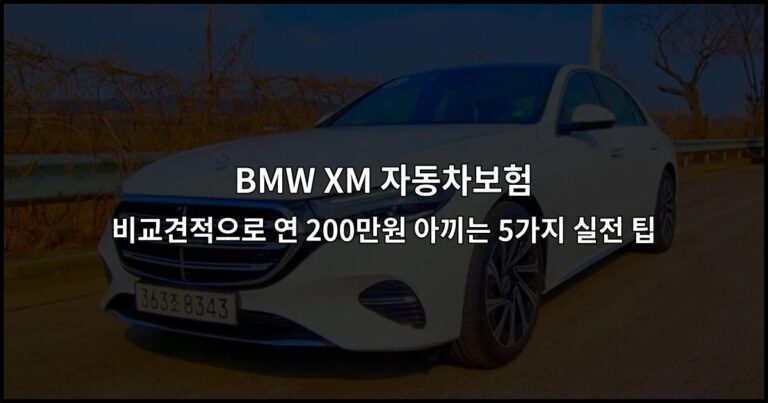 BMW XM 자동차보험 비교견적으로 연 200만원 아끼는 5가지 실전 팁