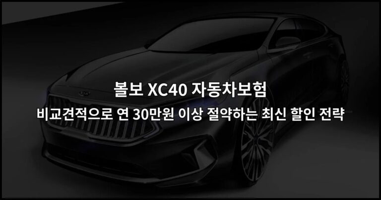 볼보 XC40 자동차보험 비교견적으로 연 30만원 이상 절약하는 최신 할인 전략