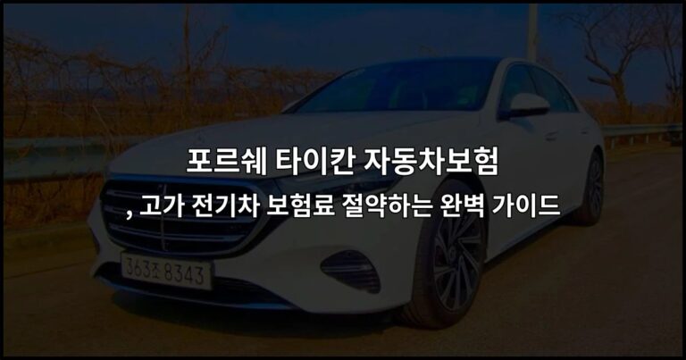 포르쉐 타이칸 자동차보험, 고가 전기차 보험료 절약하는 완벽 가이드