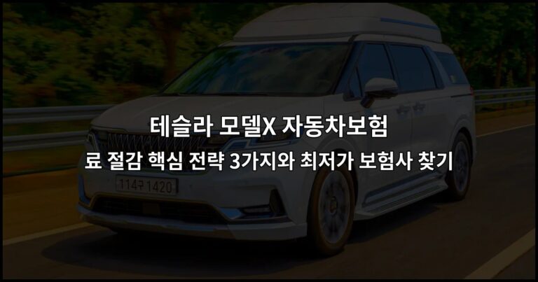 테슬라 모델X 자동차보험 료 절감 핵심 전략 3가지와 최저가 보험사 찾기