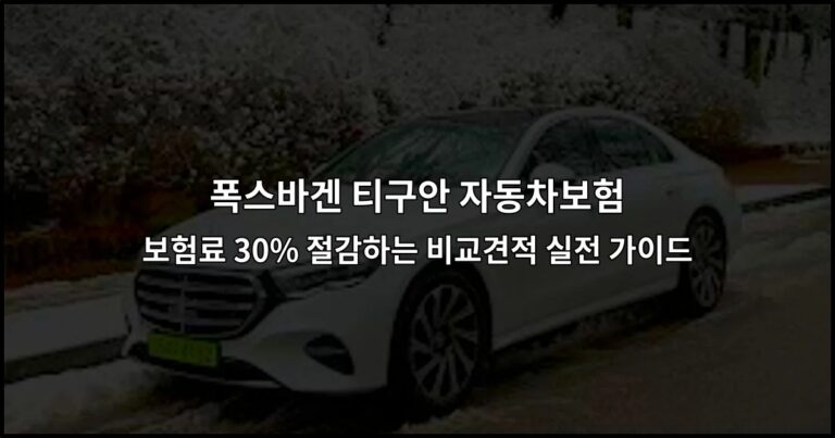 폭스바겐 티구안 자동차보험 보험료 30% 절감하는 비교견적 실전 가이드