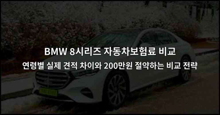 BMW 8시리즈 자동차보험료 비교 연령별 실제 견적 차이와 200만원 절약하는 비교 전략