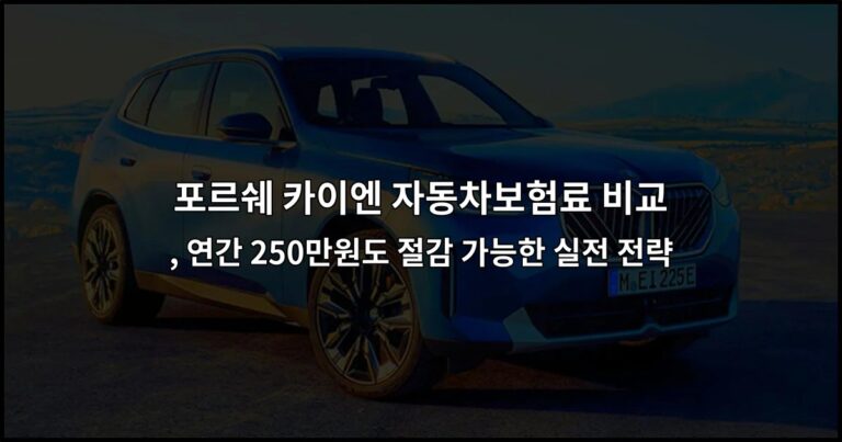 포르쉐 카이엔 자동차보험료 비교, 연간 250만원도 절감 가능한 실전 전략