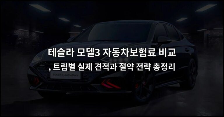 테슬라 모델3 자동차보험료 비교, 트림별 실제 견적과 절약 전략 총정리