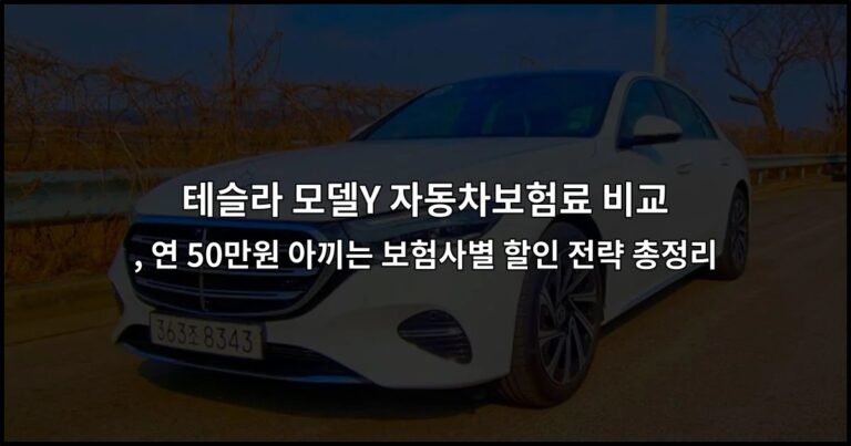 테슬라 모델Y 자동차보험료 비교 , 연 50만원 아끼는 보험사별 할인 전략 총정리