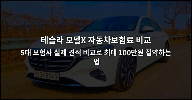 테슬라 모델X 자동차보험료 비교 | 5대 보험사 실제 견적 비교로 최대 100만원 절약하는 법